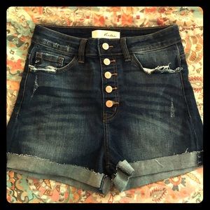 KanCan high waisted button-fly shorts
